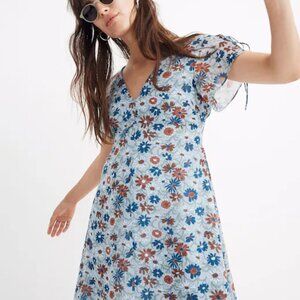 Madewell Open-Back Mini Dress in Wildflower Garden